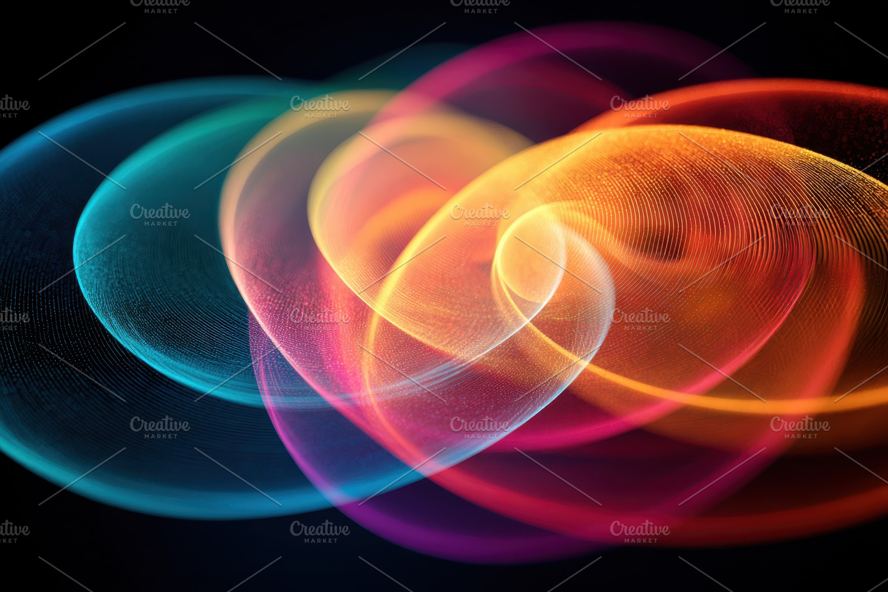 Glowing abstract swirl of light on dark background, an Abstract Photo by AlyaAnd