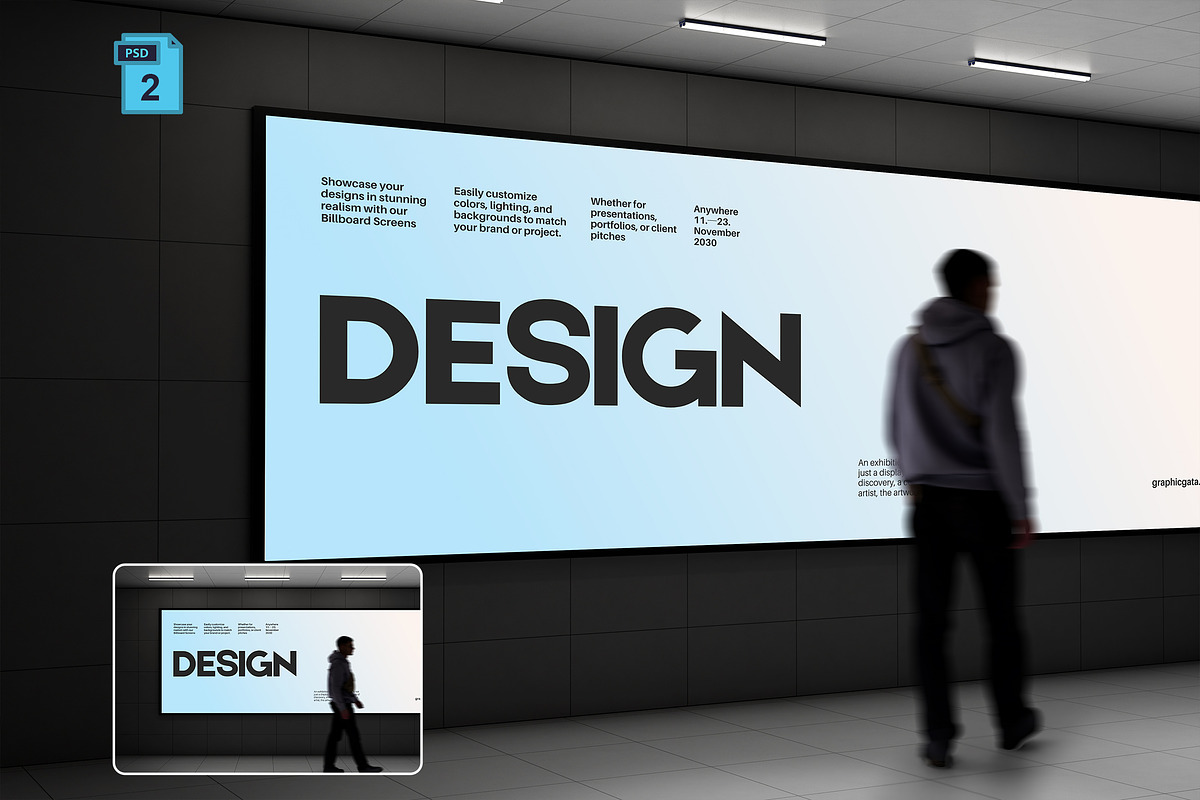 Billboard Screen Mockup, an Advertising Mockup by Momogi (Photo 1 of 3)