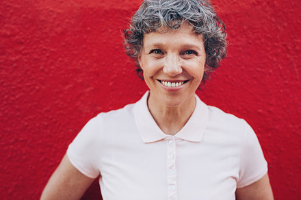 Mature woman with beautiful smile containing adult, aged, and alone, a Person Photo by Jacob Lund
