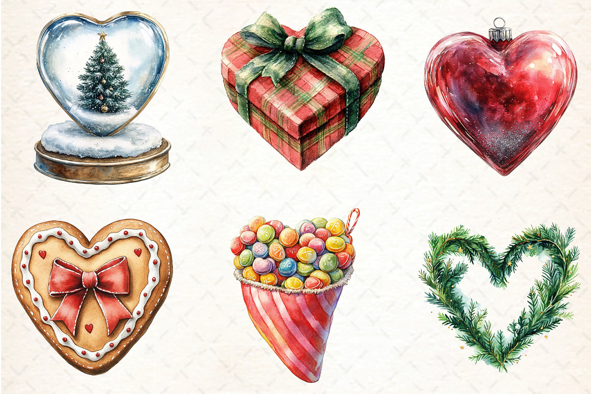 Grateful Heart Christmas Clipart, an Illustration by DreamCafeArt (Photo 4 of 5)
