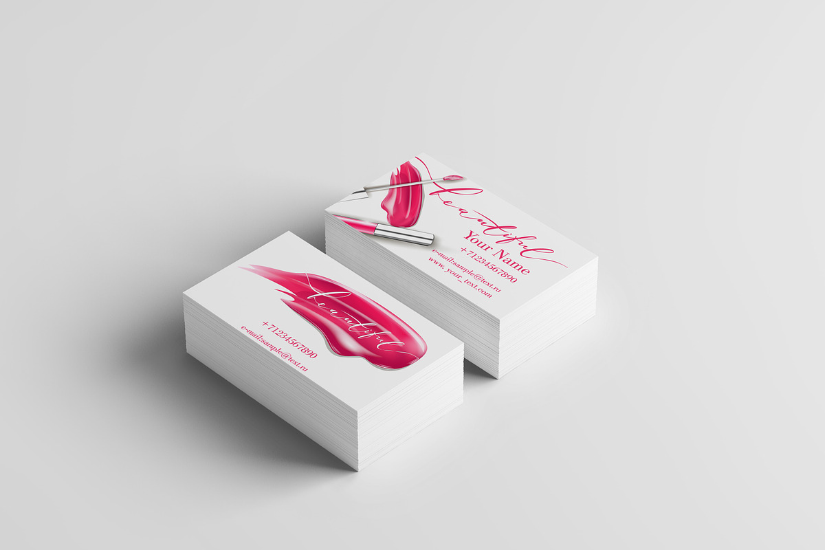 Templates  Makeup business card., a Business Card Template by Gulnara Khadeeva (Photo 3 of 10)
