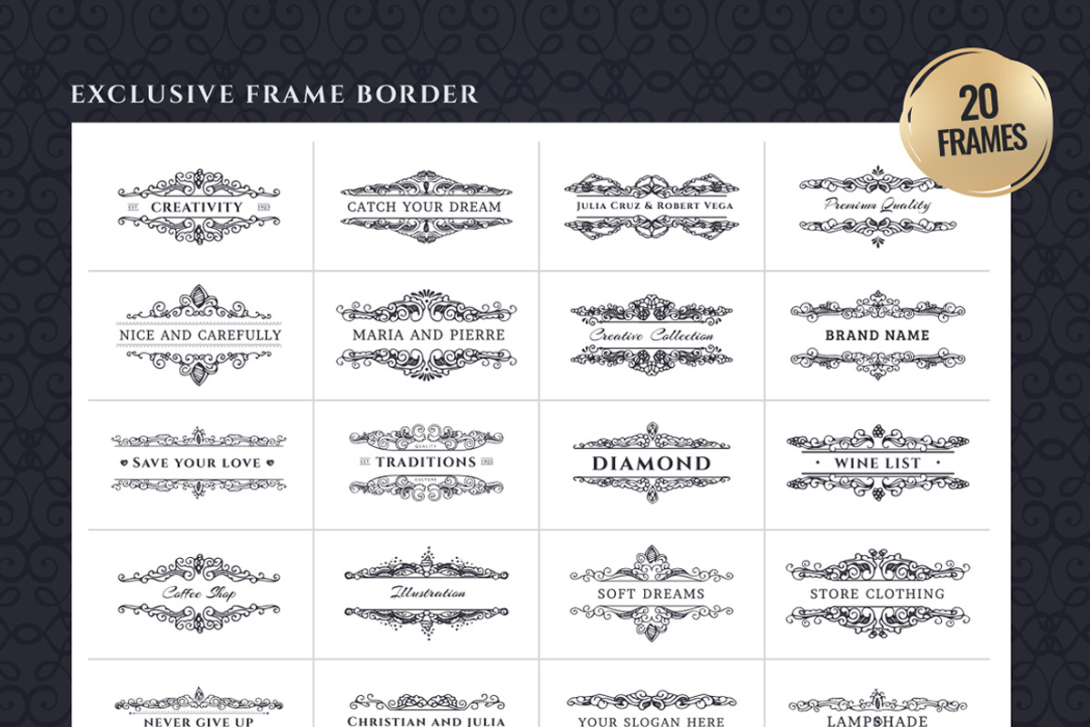 Frame borders & Ready-made cards, a Pattern Graphic by Luba Vega (Photo 6 of 9)