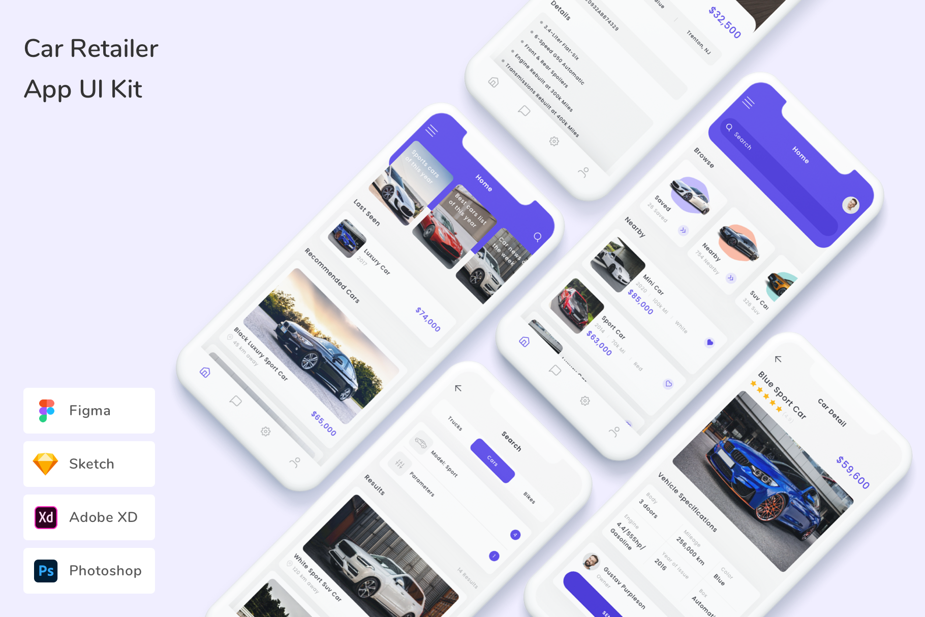Car Retailer App UI Kit, an UI Kit Template by Betush