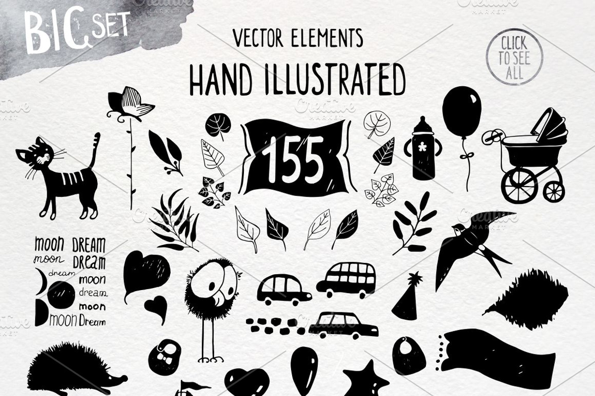 BIG SET! Watercolor collection, a Texture Illustration by OlgaAlekseenko (Photo 2 of 4)