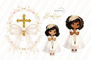 Girls Bow Cross Baptism Clipart, an Illustration by Sunflower Day Love (Thumbnail 4 of 4)