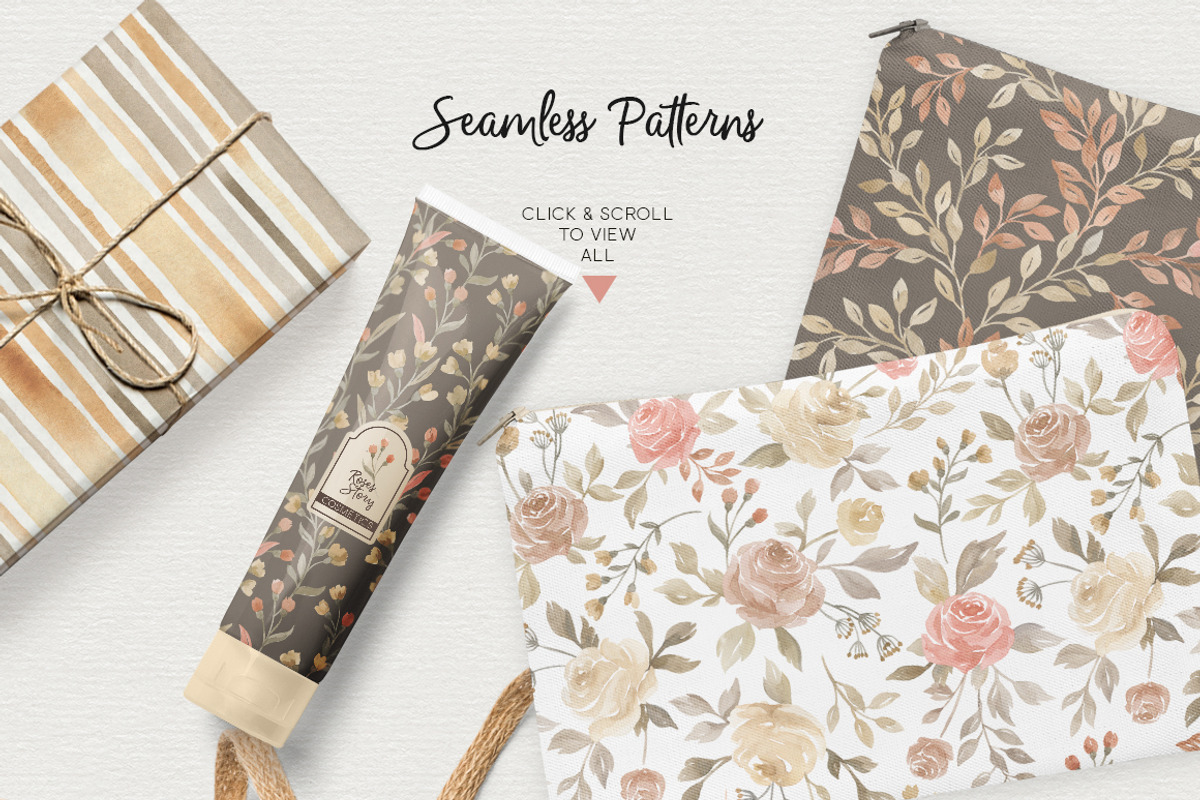 Roses Story Design Kit watercolor, a Texture Illustration by NataliVA (Photo 4 of 10)