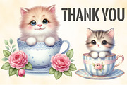 Watercolor Cute Kitten Teacup Clipar, an Illustration by CraftArtStudio (Thumbnail 7 of 7)