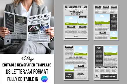 Vintage Newspaper Template, a Magazine Template by ZoloDesignHub