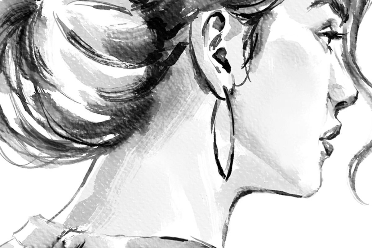 Fashion Illustration Ink painting, a Person Illustration by Elena Naumchenkova (Photo 4 of 4)