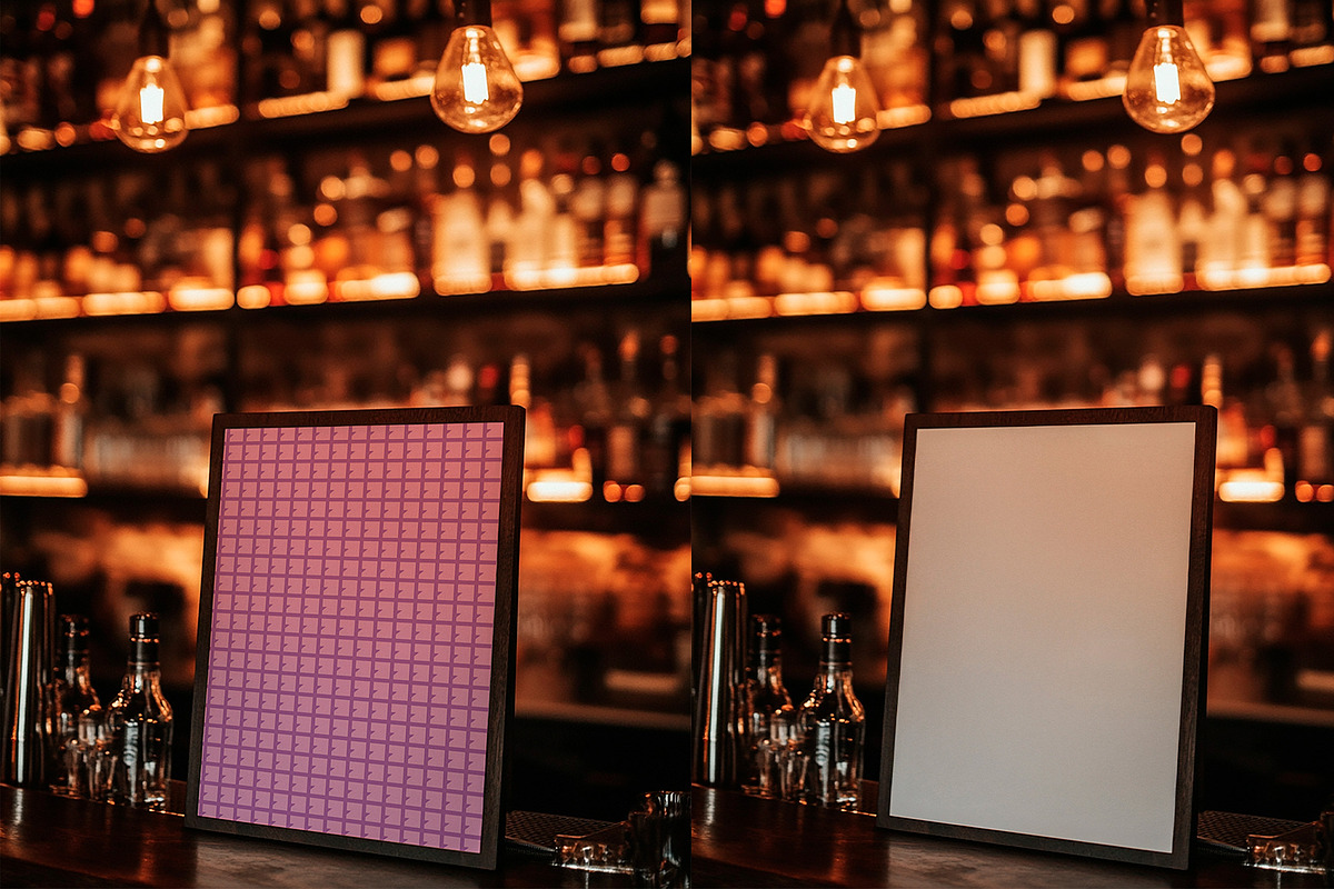 Menu Mockup Restaurant Bar, an Advertising Mockup by The Rose Project (Photo 2 of 2)
