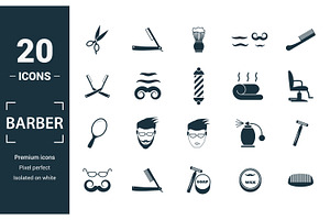 Barber Filled Icon Set