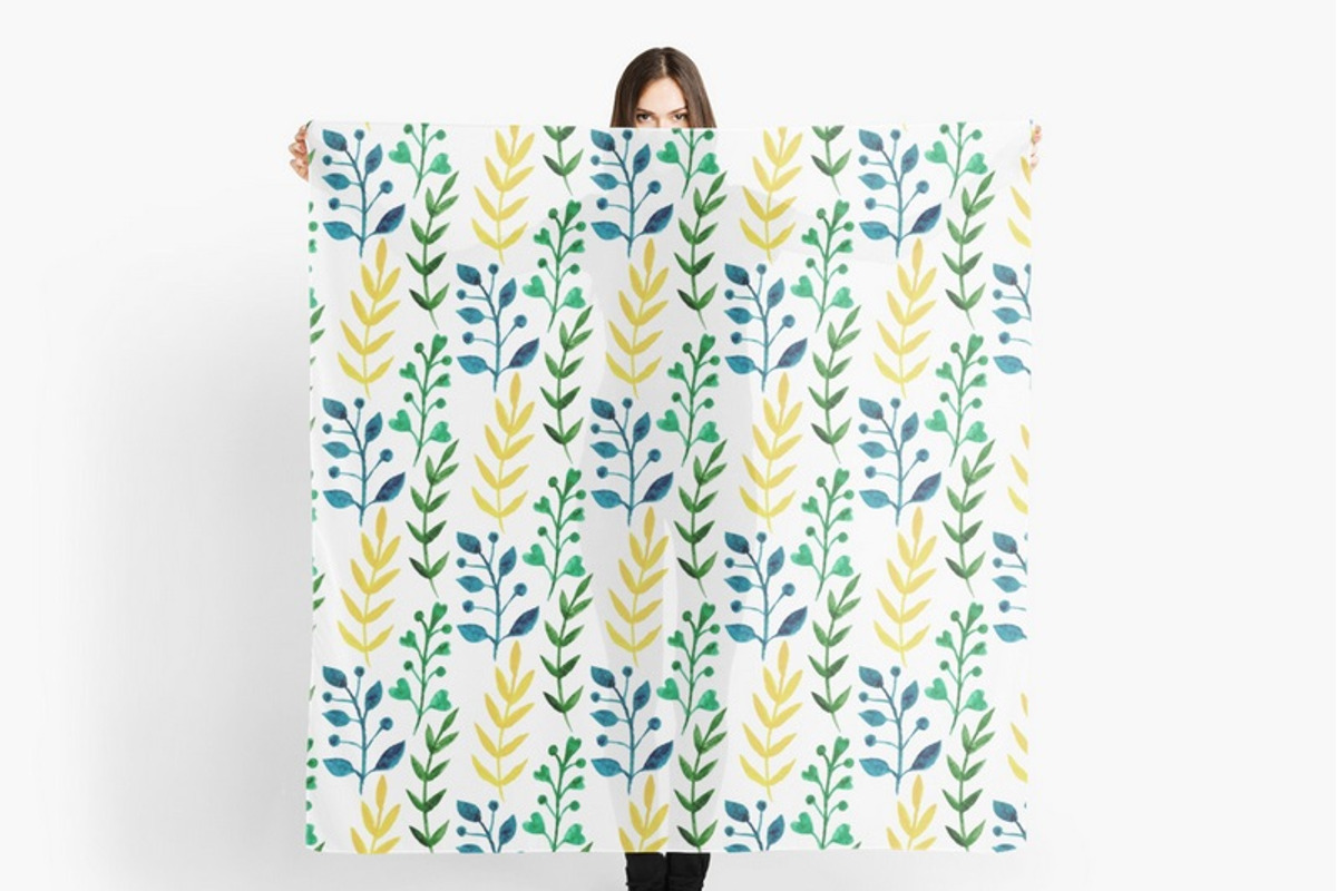 Watercolor flora vector patterns, a Pattern Graphic by inkionia♥ (Photo 3 of 4)