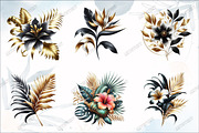 Black and Gold Tropical Clipart, a Graphic by designcity5 (Thumbnail 2 of 5)