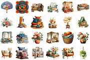 Watercolor Boho Interior Clipart, an Illustration by DreamPrint404 (Thumbnail 3 of 5)
