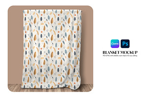 Velveteen Held-Up Blanket Mockup