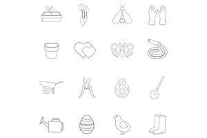 Spring Icon Set Outline