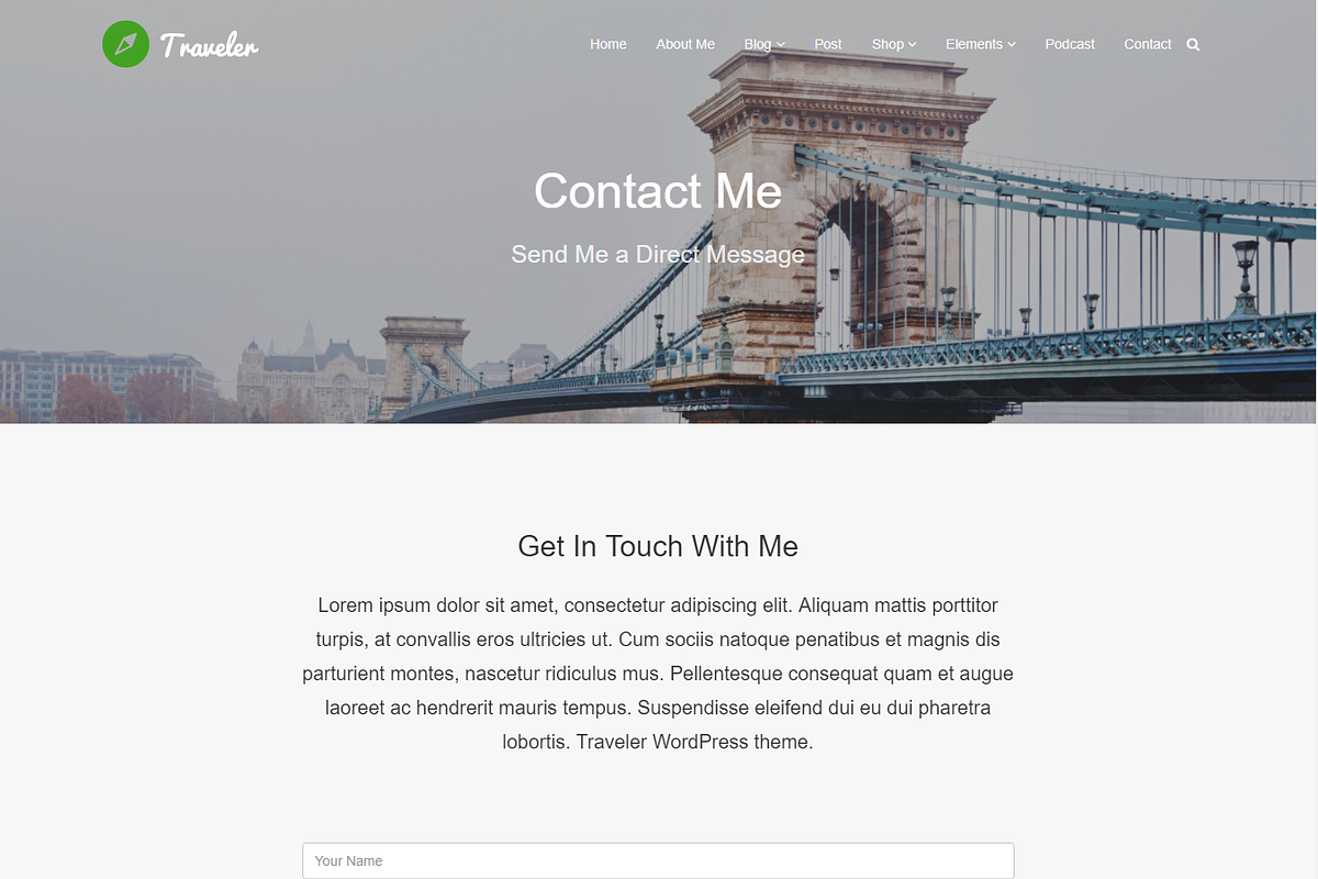 Traveler - Photo Blog WordPress Theme