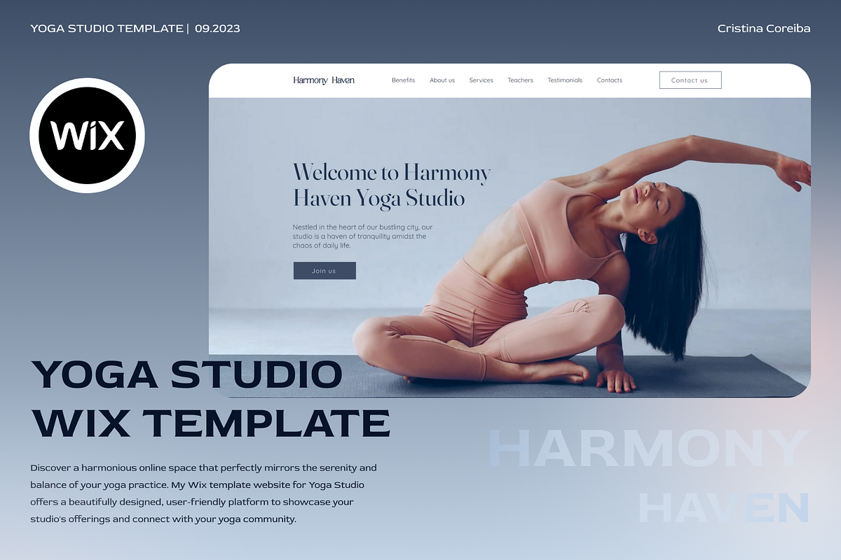 Landing page for Yoga Studio WIX, a Wix Template by Wixify Studio (Photo 1 of 8)