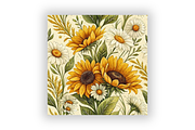 Sunflower & Daisy Fusion Pattern, a Pattern Graphic by FloridPrintables (Thumbnail 4 of 7)