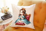 Little Girl Princess Watercolor Clip, a Graphic by designcity5 (Thumbnail 5 of 5)