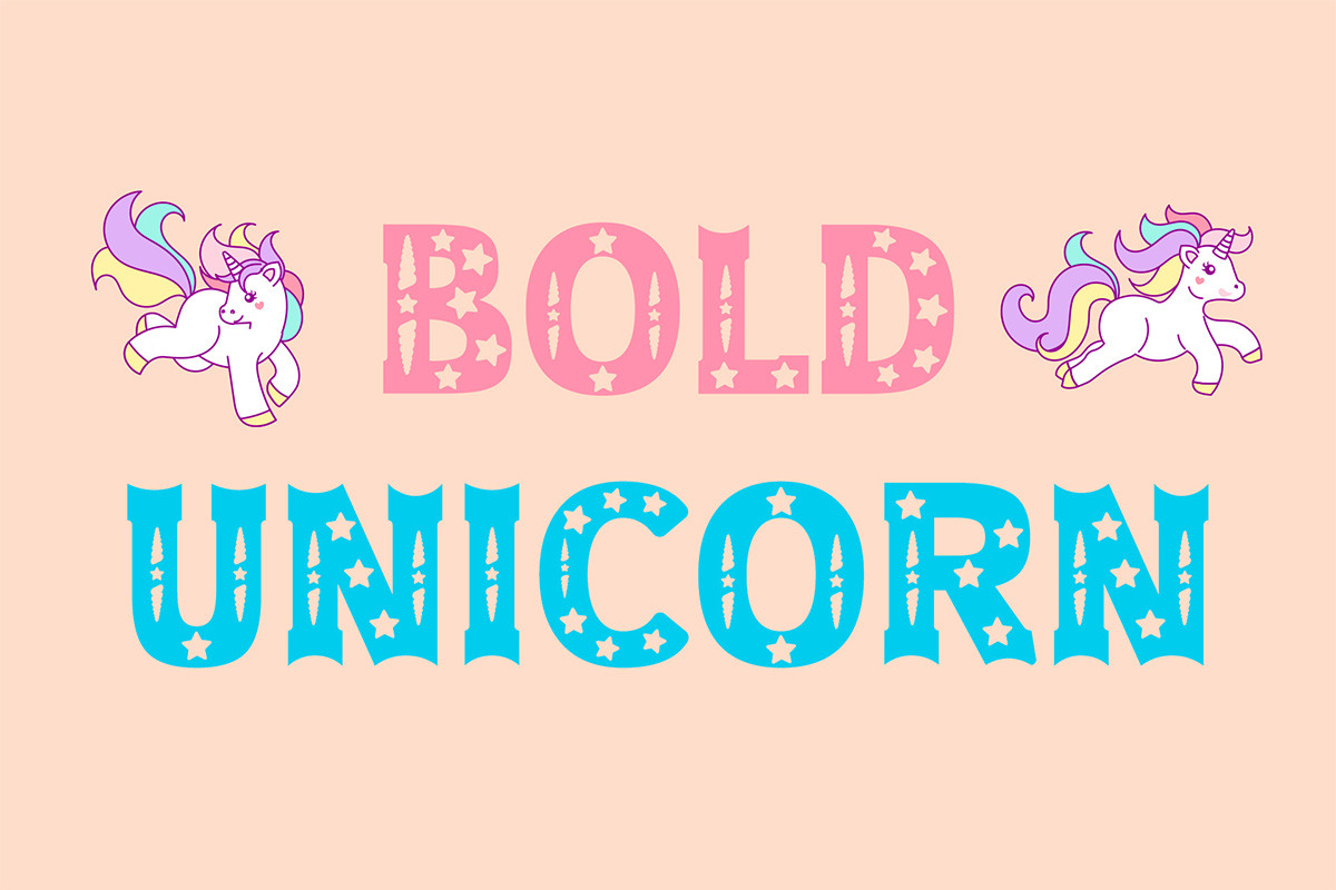 Bold Unicorn Font, a Font by vladocar (Photo 6 of 6)