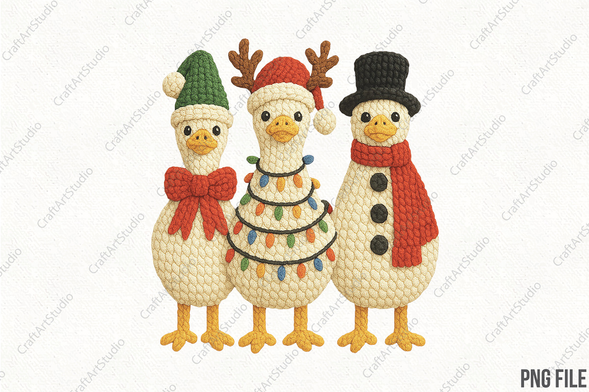 Yarn Crochet Christmas Goose PNG, an Illustration by CraftArtStudio (Photo 1 of 4)