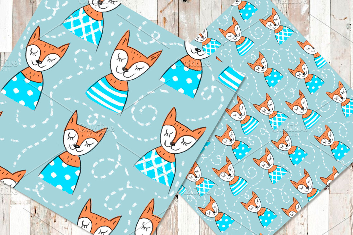 Seamless pattern with foxes, a Pattern Graphic by Melniklenart (Photo 3 of 4)
