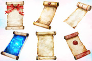 Vintage Medieval Scroll Clipart PNG, an Illustration by Canvas Craft (Thumbnail 3 of 3)