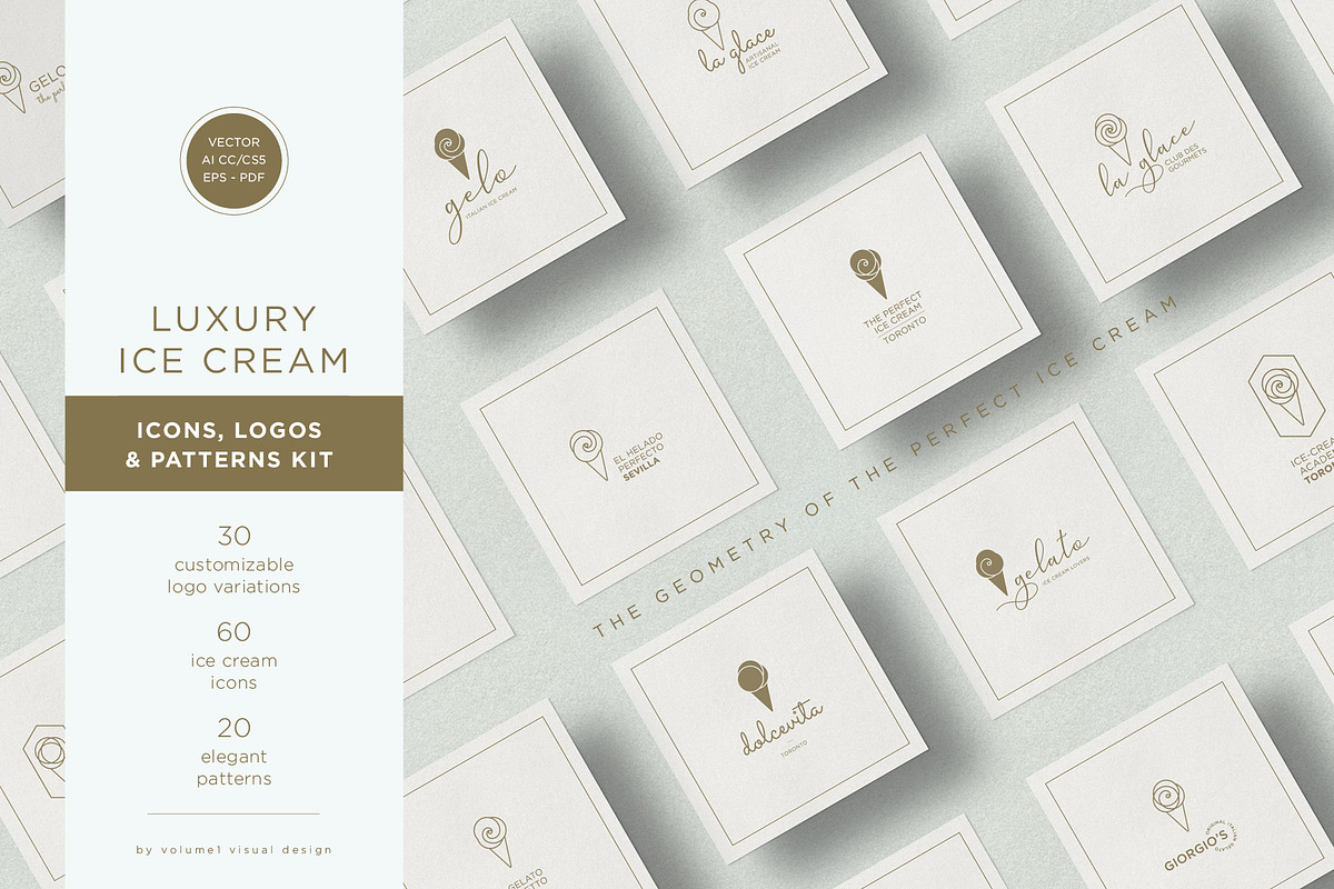 Luxury Ice Cream Kit, a Branding & Logo Template by volume 1 visual design (Photo 20 of 20)