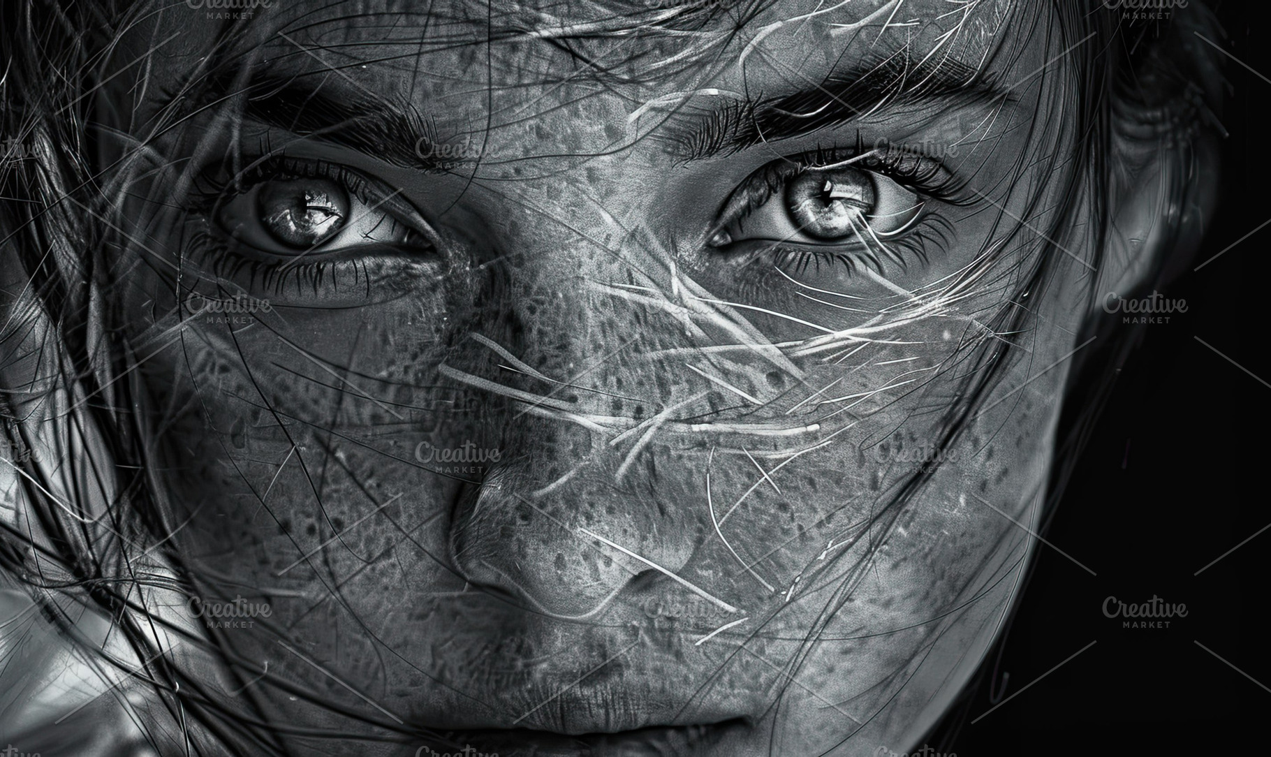A close-up view of a person lost in, a Photo by LOGOCREATIVE