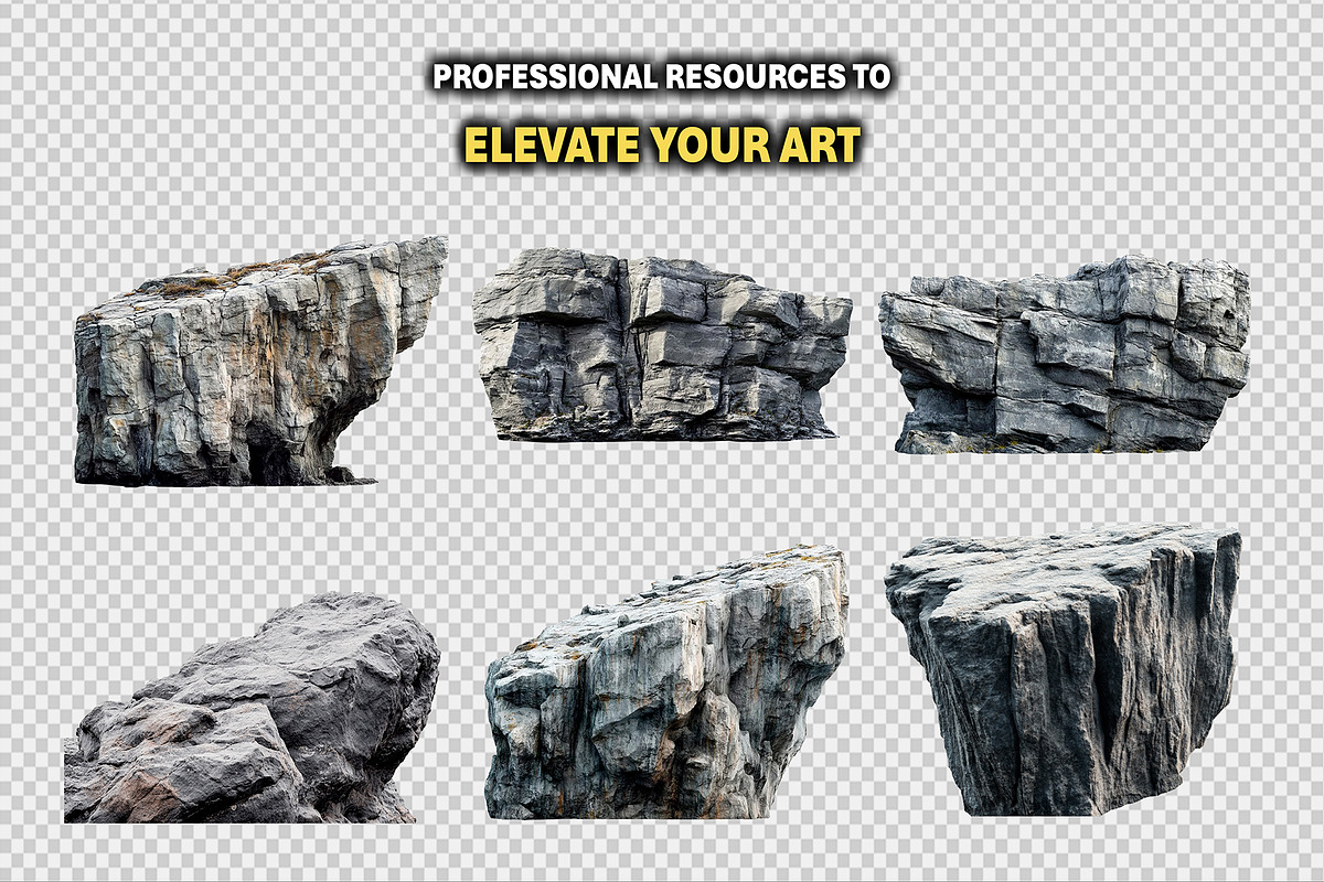 70+ PNG Cutout Isolated Cliff Rocks, an Object Graphic by Mikel Blazgad (Photo 4 of 9)