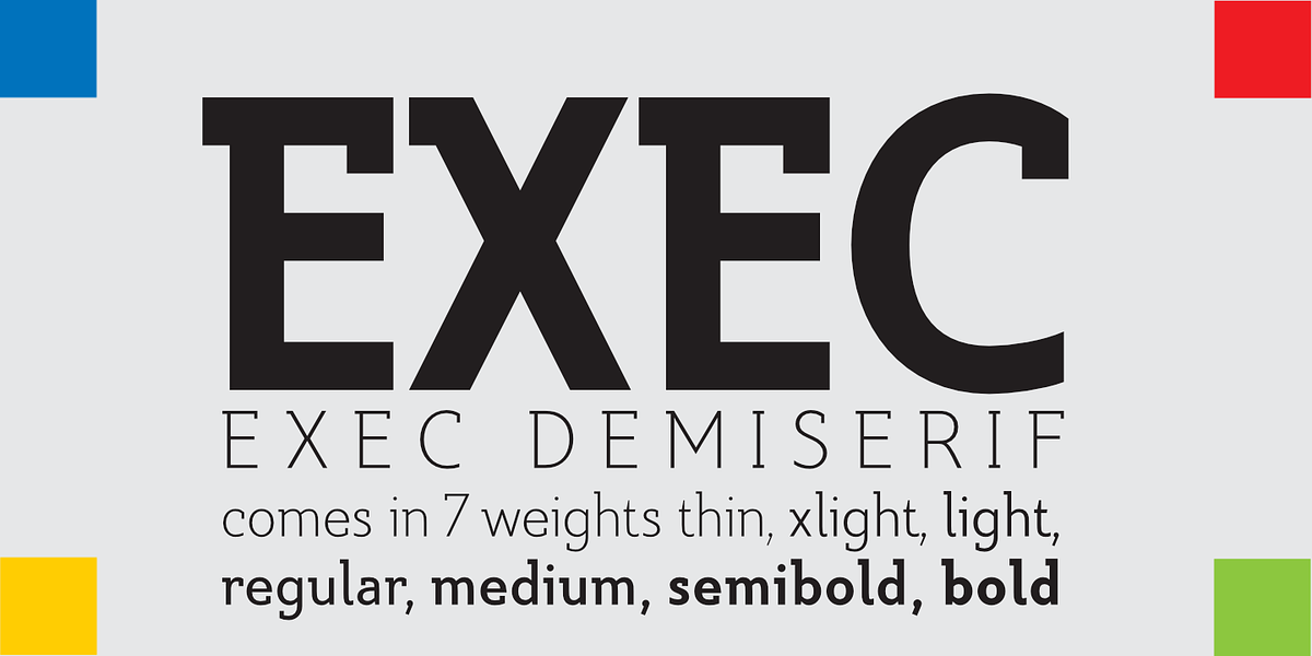 Exec Demiserif, a Serif Font by Wiescher-Design (Photo 2 of 10)