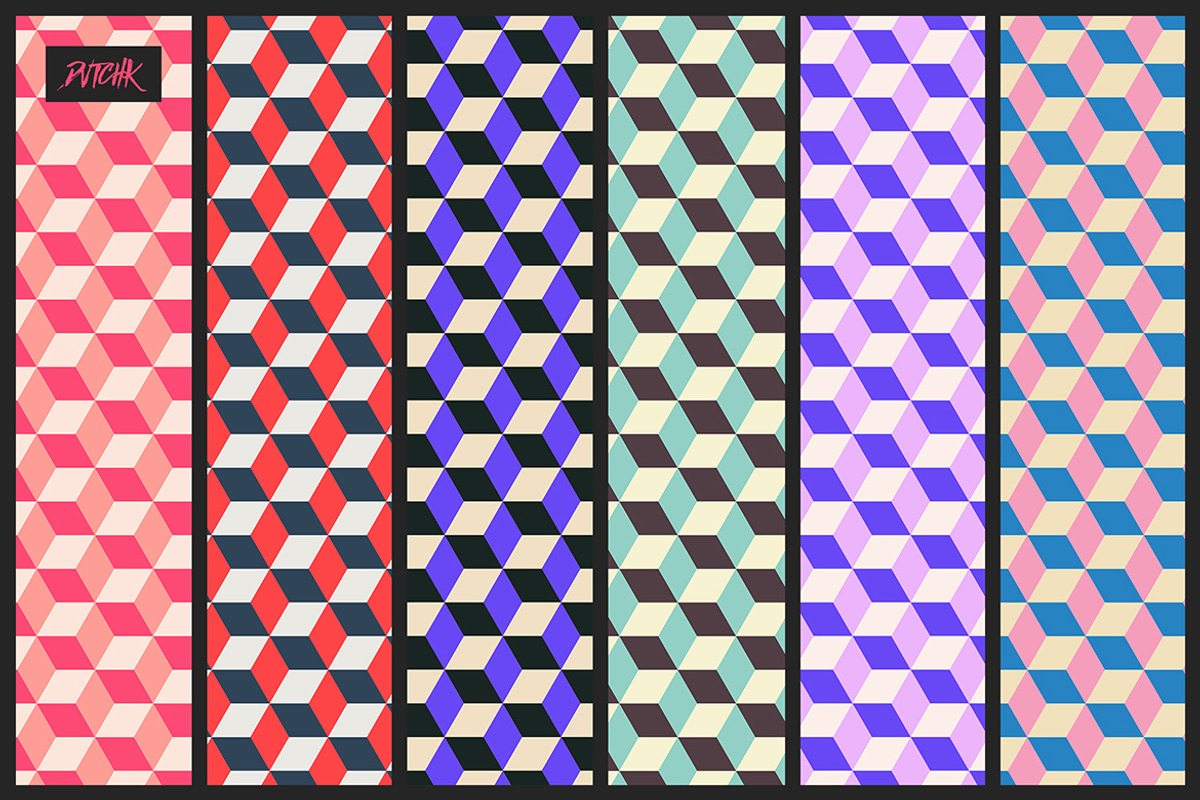 Isometric Cubes / Vector Backgrounds, a Pattern Graphic by dvtchk (Photo 6 of 8)