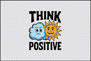 Think Positive Cloud Sun Kids SVG, an Object Graphic by BeeCraftR (Thumbnail 2 of 2)