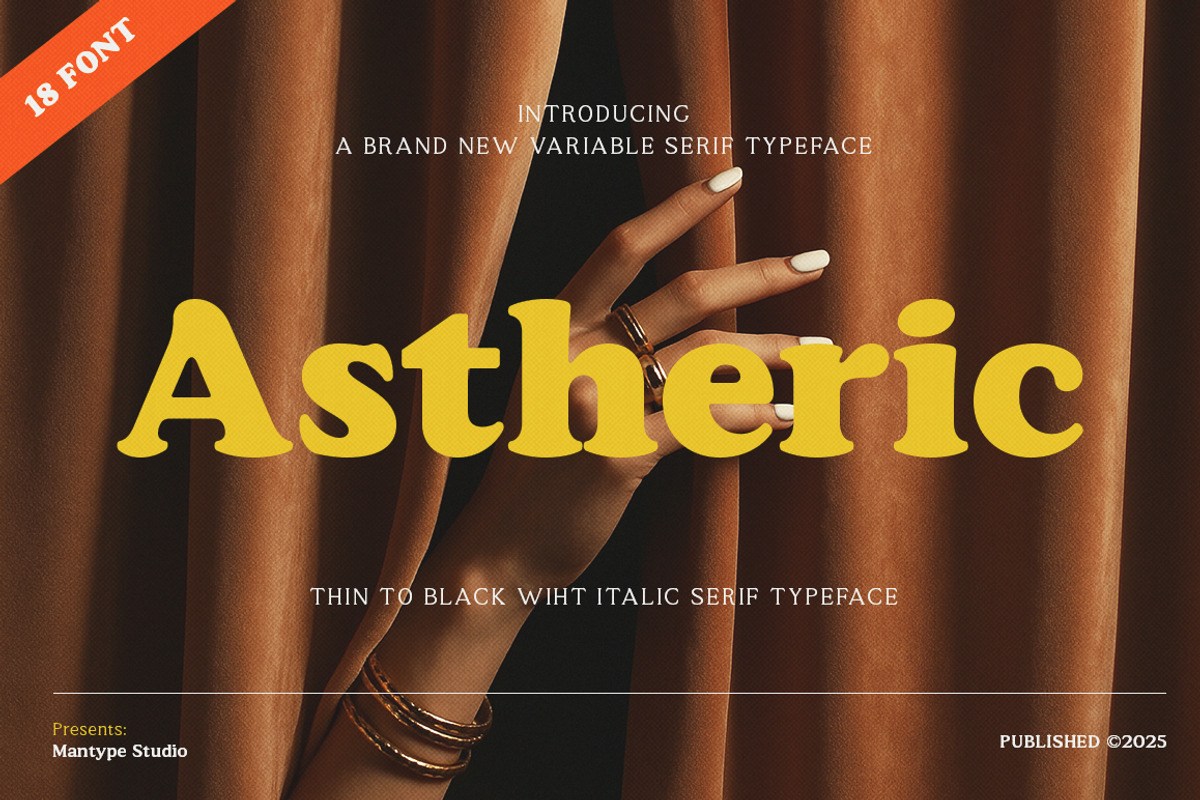 Astheric, a Serif Font by Mantype Studio (Photo 1 of 16)
