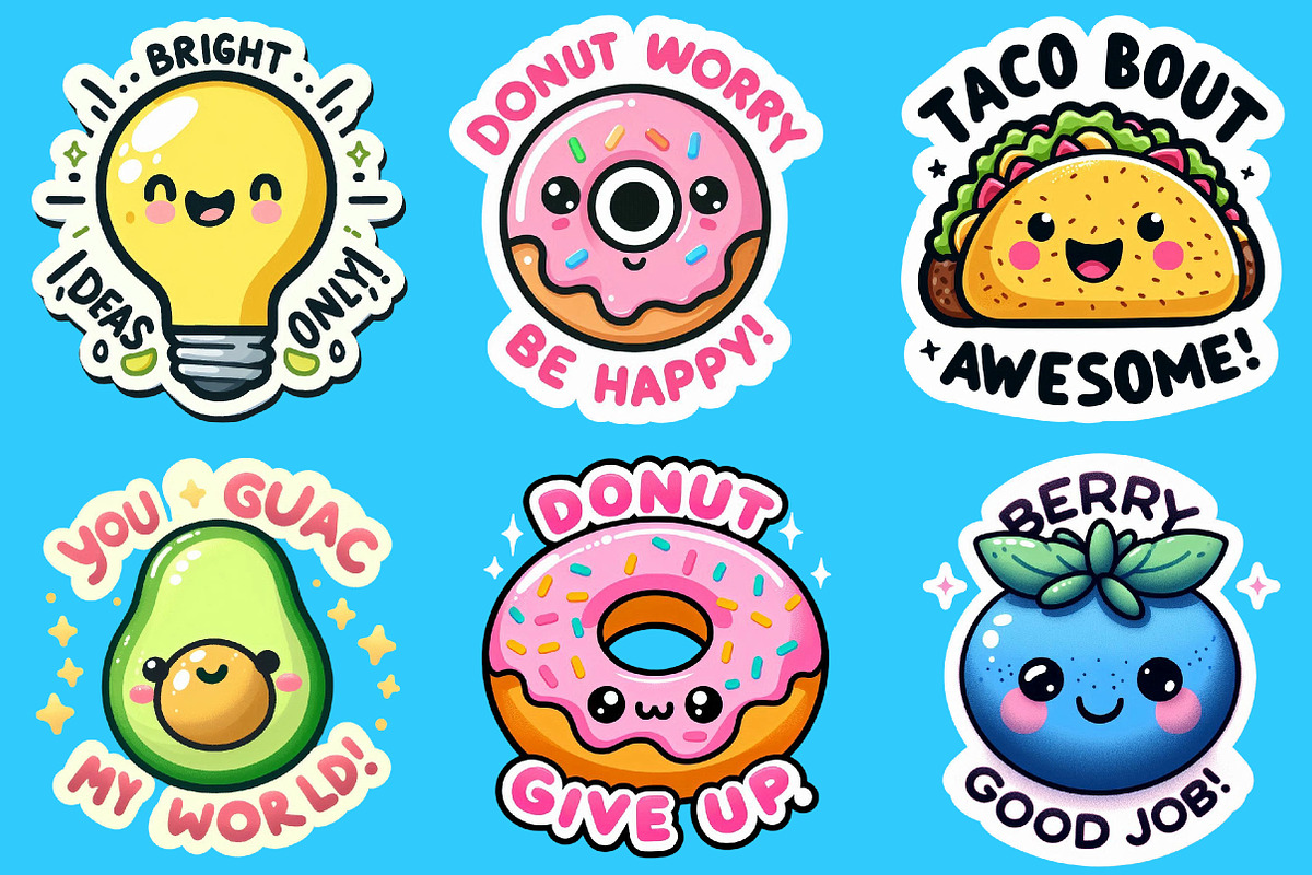 Funny Motivational Pun Sticker, an Illustration by DreamCafeArt (Photo 4 of 7)