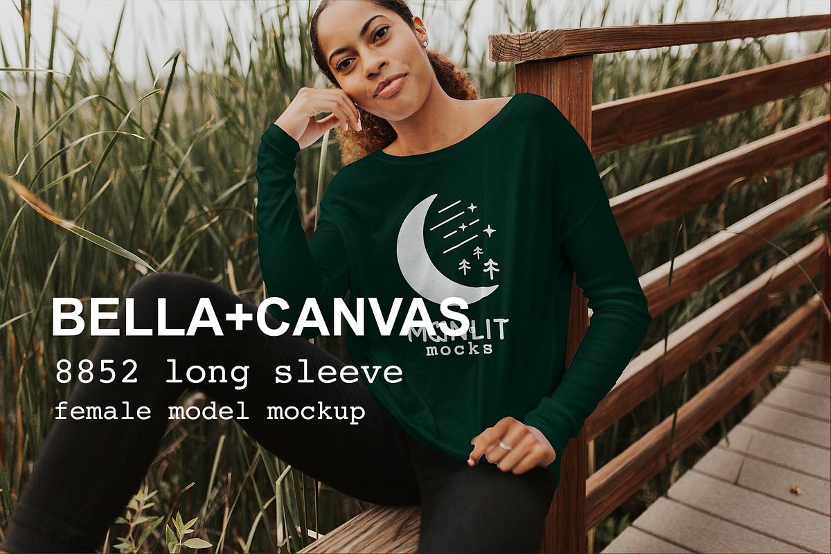 Bella Canvas 8852 Long Sleeve Mockup, a Shirt Mockup by Moonlit Mocks (Photo 1 of 6)