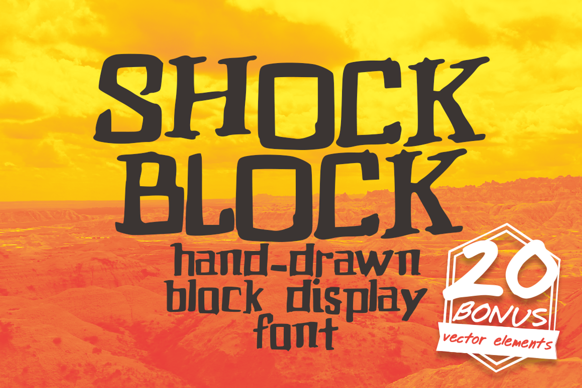 Shock Block Hand Drawn Display Font