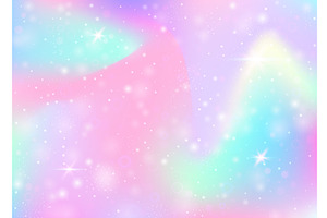 Unicorn Background With Rainbow Mesh