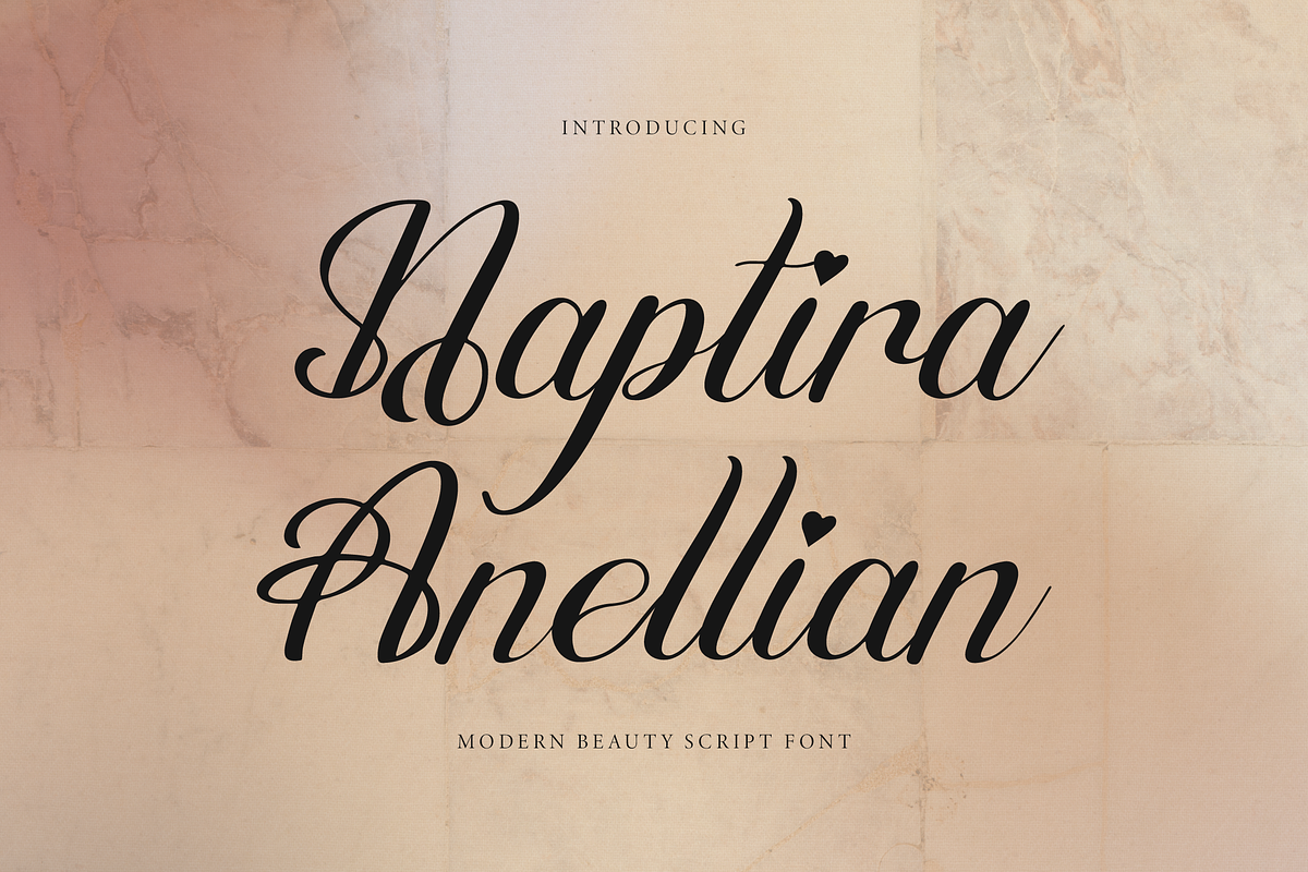 Naptira Anellian | Beauty Script, a Script Font by gracetype_studio (Photo 1 of 15)