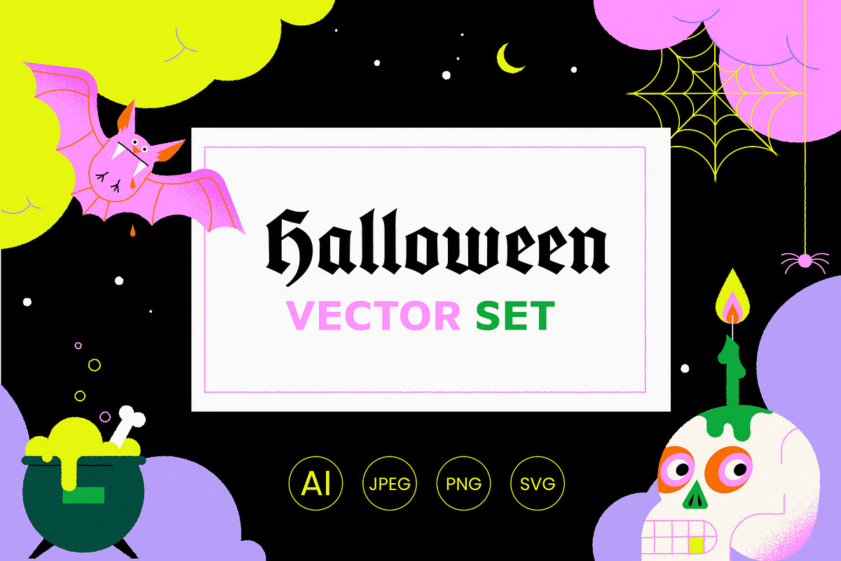 Fun Halloween Vector set, a Social Media Template by Delphine Meier (Photo 1 of 4)