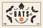 Vintage Halloween Bats icons, an Object Graphic by DenysHolovatiuk (Thumbnail 1 of 5)
