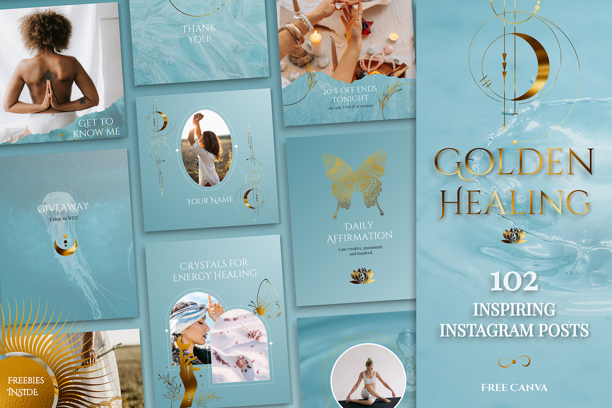 Spiritual Instagram Posts | Reiki, a Social Media Template by Under My Cozy Roof (Photo 1 of 11)