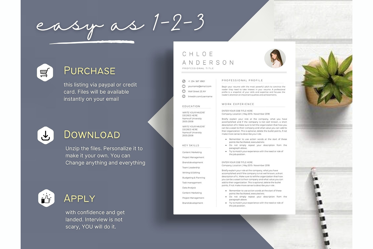 Word resume & cover letter template, a Resume Template by Climbwithelevator (Photo 6 of 6)