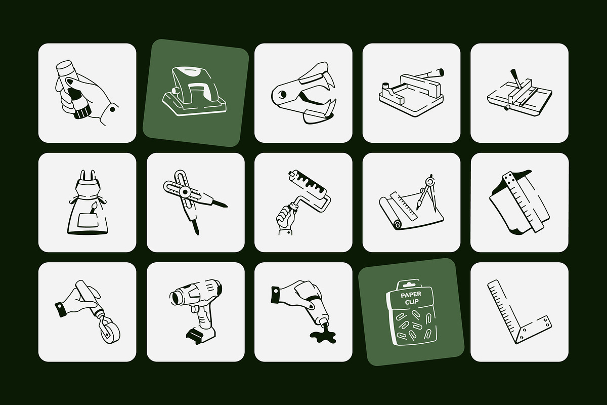 Stationery Tools Drawing Art Set, an Outline Icon by Vectors Market (Photo 6 of 8)