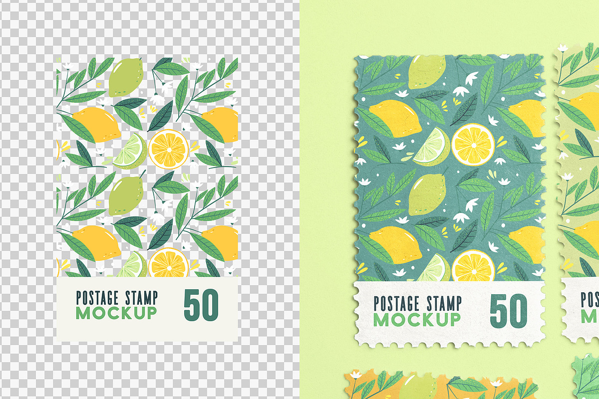 Four Postage Stamps Mockup, an Advertising Mockup by Custom Scene (Photo 11 of 11)