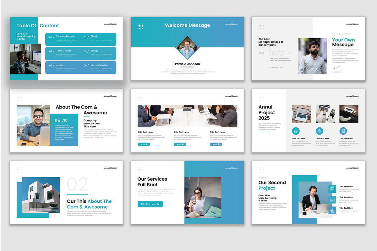 Annual Report Presentation Template preview 3