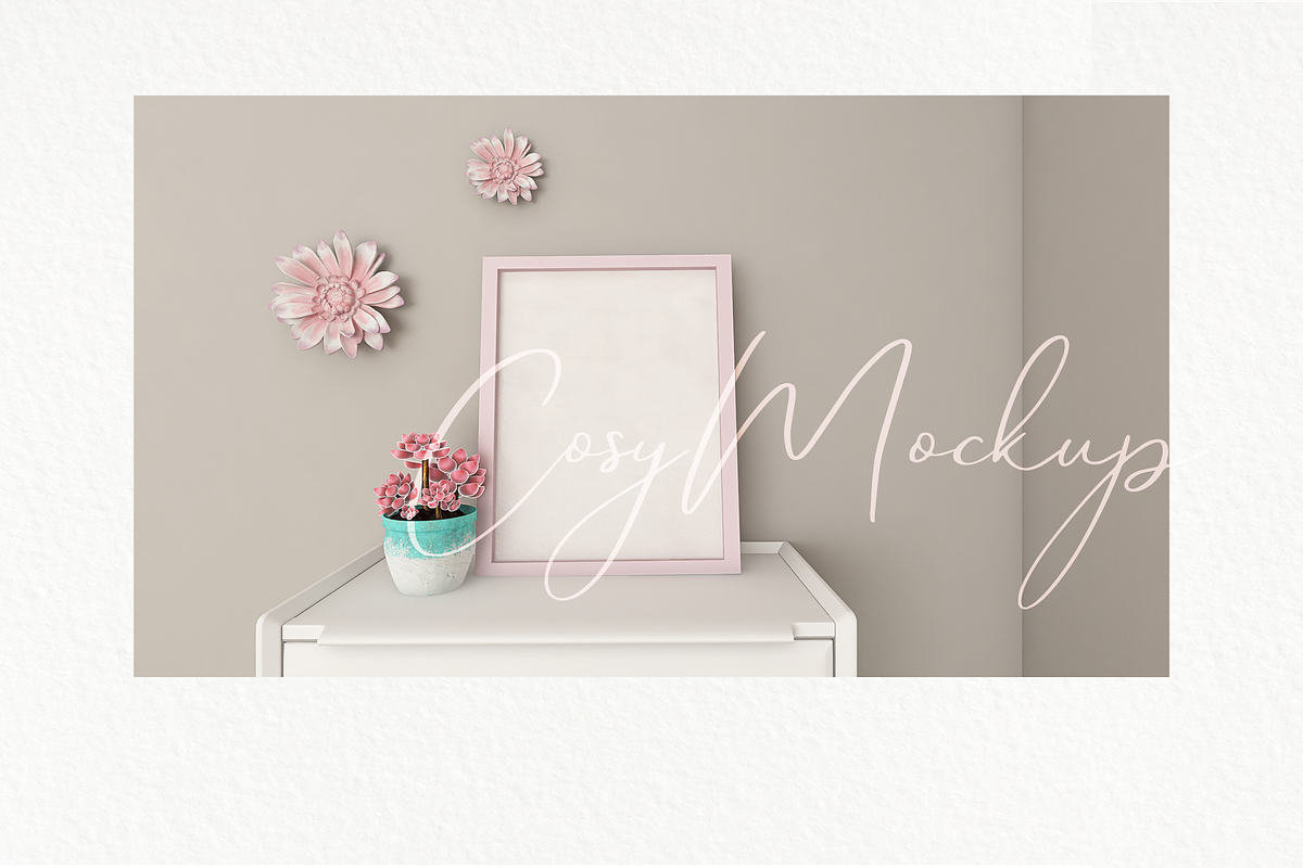 Cute Nursery Wall Frame Mockup., a Print Template by RivusArt (Photo 3 of 3)