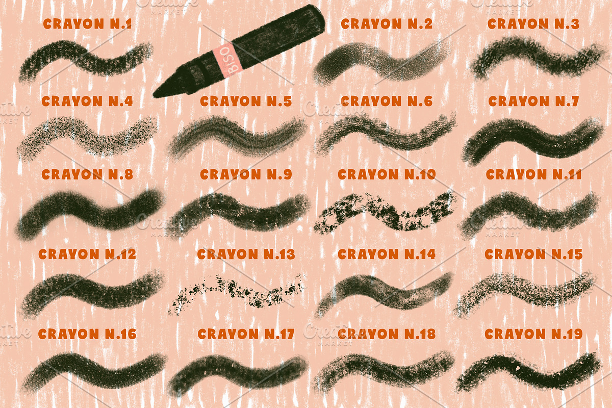 Crayons & Oil Pastels for Procreate, a Brush Add-On by Biso Studio (Photo 5 of 6)