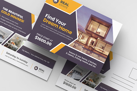 Real Estate Postcard Template Design, a Card Template by Pixelpick